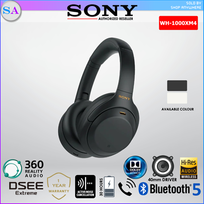 Picture of SONY WH-1000XM4 Wireless Noise Cancelling Headphones Bluetooth WH1000XM4 1000XM4 - Silver