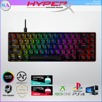 Picture of HyperX Alloy Origins 65 Percent Mechanical Wired Gaming Keyboard 4P5D6AA#ABA / 56R64AA#ABA - Aqua
