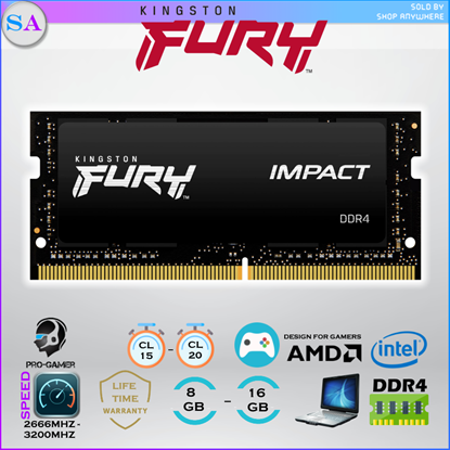 Picture of KINGSTON FURY IMPACT 4GB / 8GB / 16GB DDR4 SODIMM LAPTOP RAM - 8GB-2666MHZ