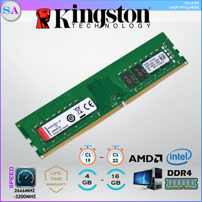 Picture of KINGSTON VALUE RAM DIMM 2666 / 2933 / 3200 MHz DDR4 DIMM DESKTOP PC Memory RAM - 8GB-2666MHZ